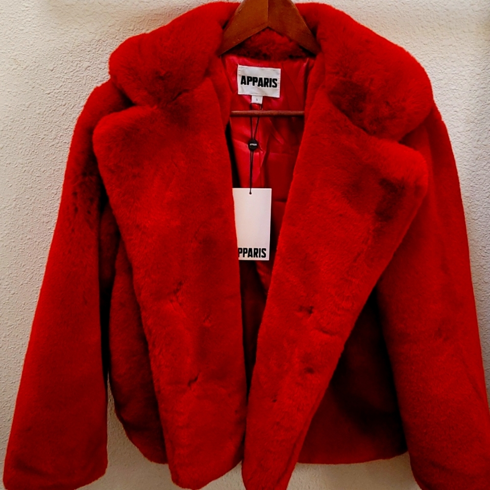 Retro faux fur jacket, new with tags